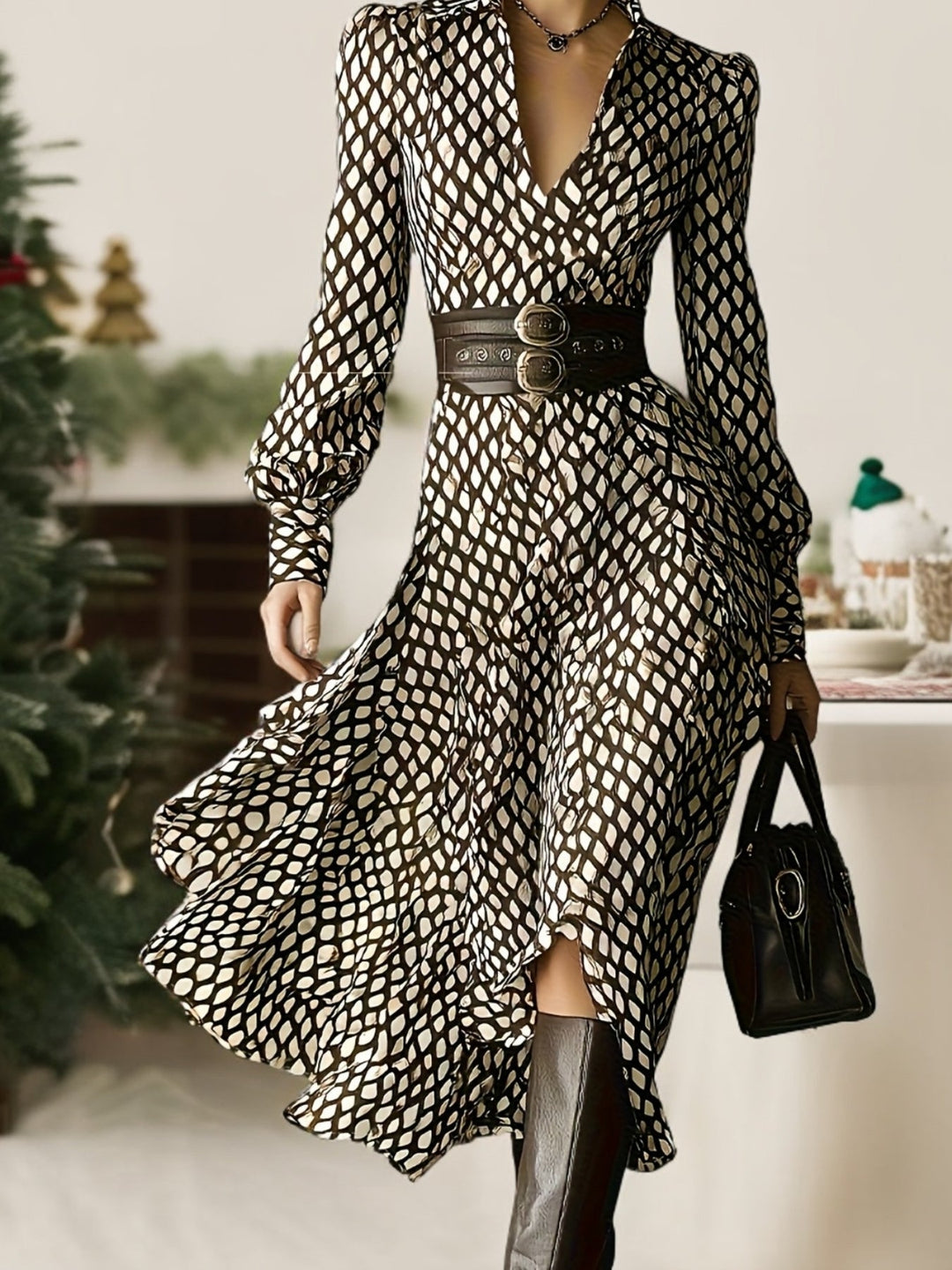 Zara lizzy | Vintage Rhombus Print Dress - Maison Léa & Lou