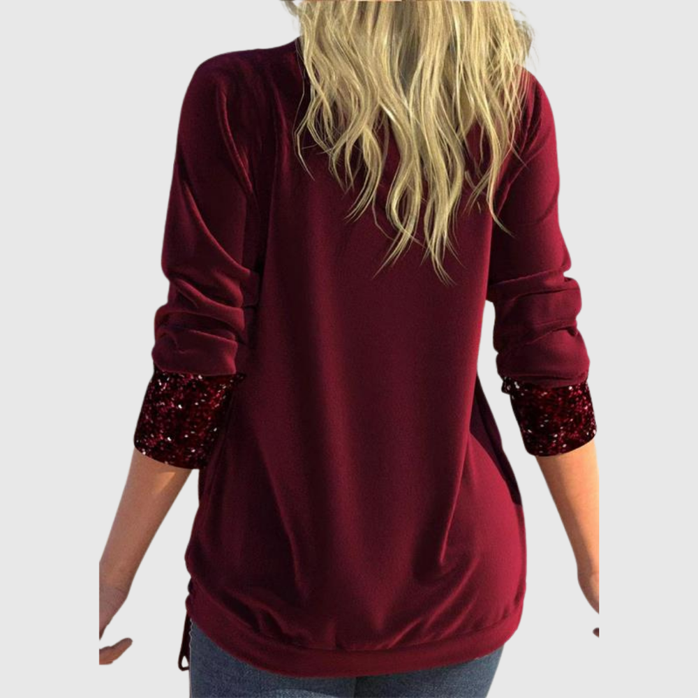 Odeline | Modern Sequin Layer Blouse - Maison Léa & Lou