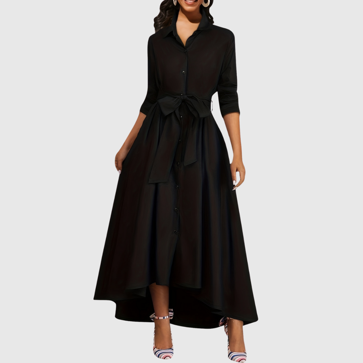 Livienne | Elegant Button-Front Maxi Dress - Maison Léa &amp; Lou