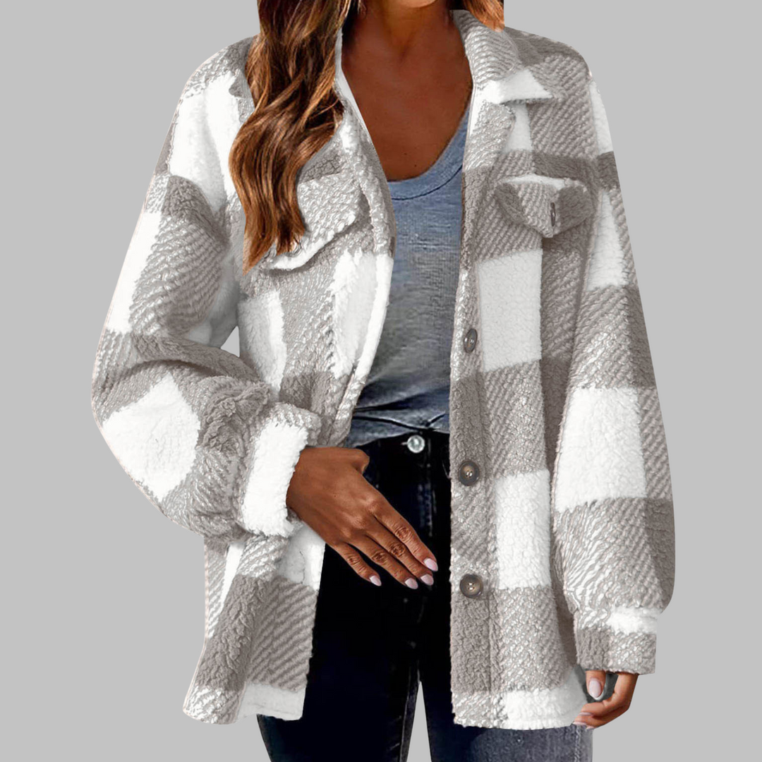 ERMI™ - Casual Plaid Button Down Long Sleeve Jacket - Maison Léa &amp; Lou