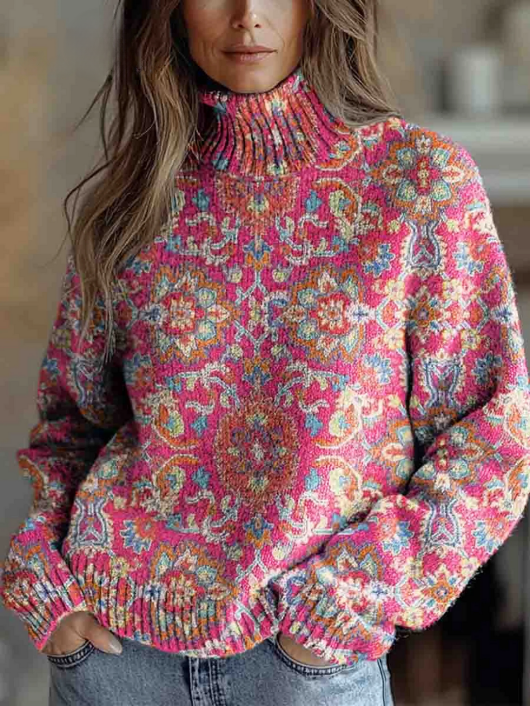 Mirabel | Ornate Turtleneck Jumper - Maison Léa & Lou