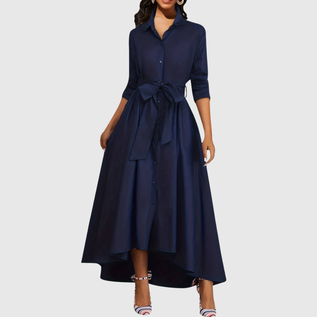 Livienne | Elegant Button-Front Maxi Dress - Maison Léa &amp; Lou