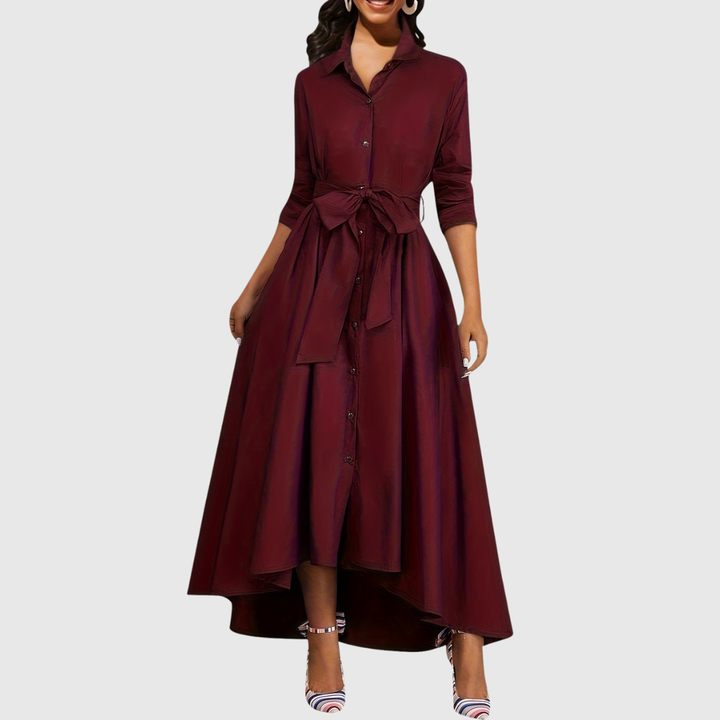 Livienne | Elegant Button-Front Maxi Dress - Maison Léa &amp; Lou