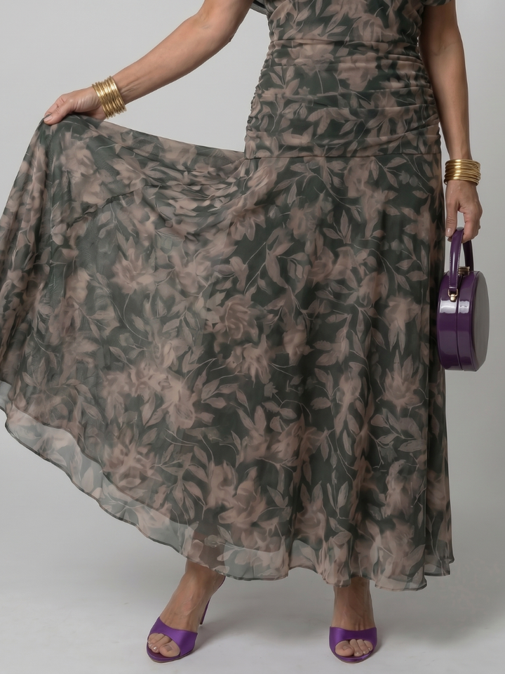 Calen | Flowing Off Shoulder Midi Dress - Maison Léa &amp; Lou