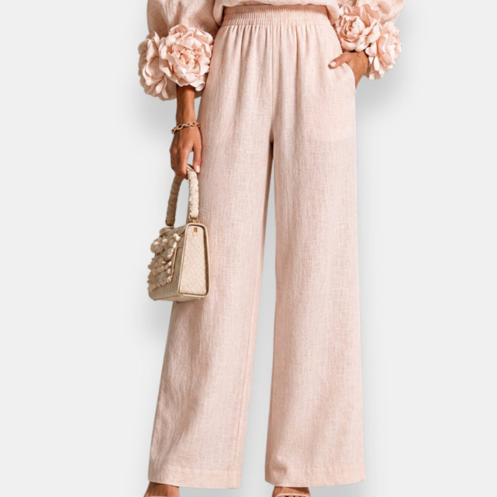 Penelope | Floral Appliqué Two-Piece Set - Maison Léa & Lou