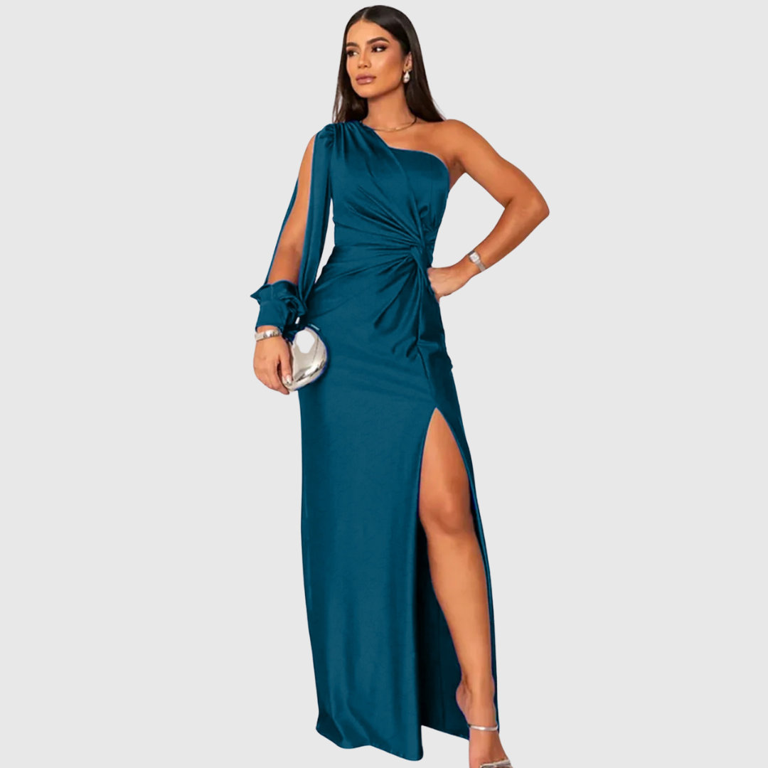 Charlotta | One‑Shoulder Evening Gown - Maison Léa & Lou