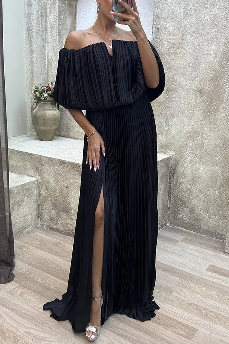 Arabella | Elegant Pleated Maxi Dress - Maison Léa &amp; Lou