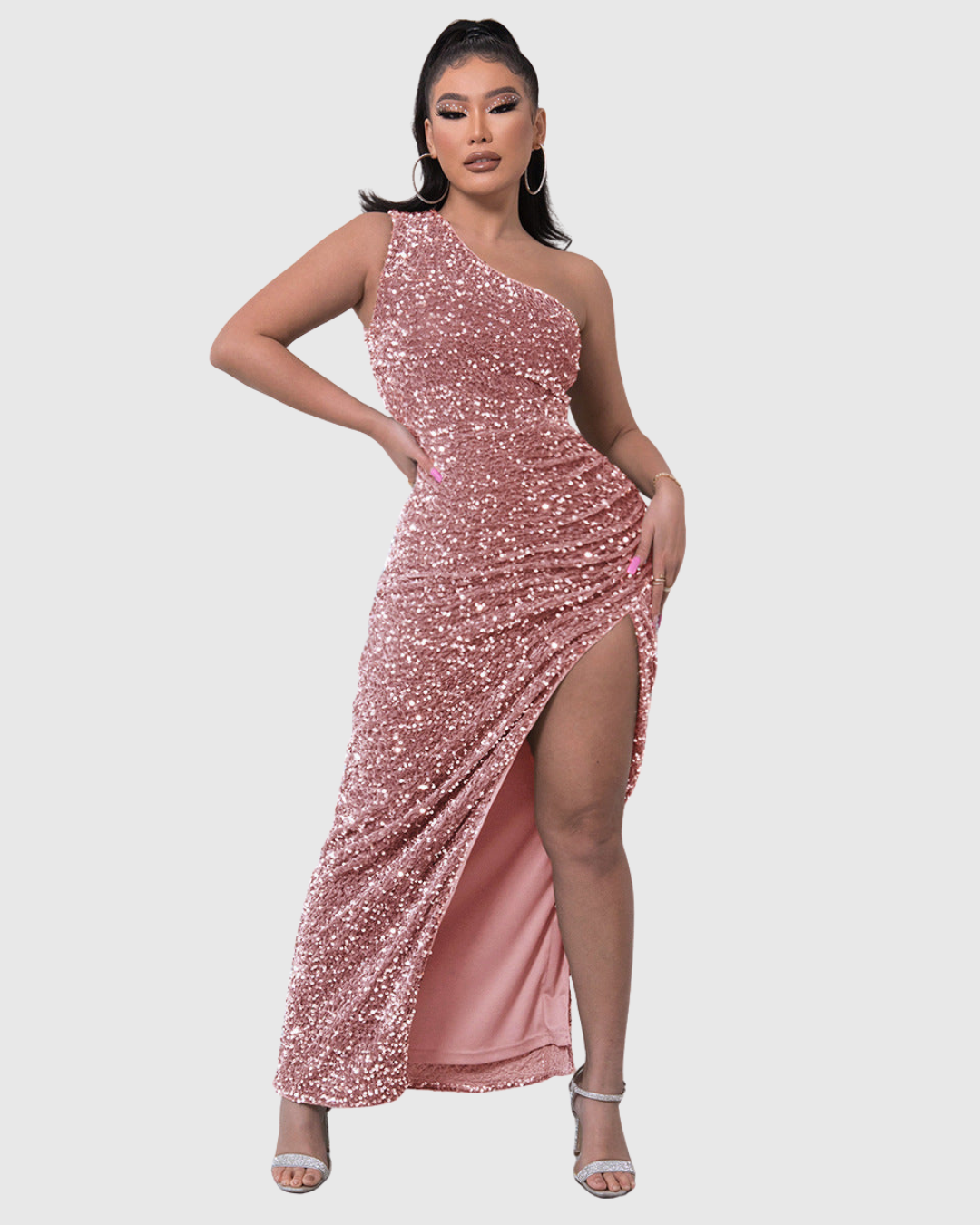 Lillian | Luxe One-Shoulder Evening Dress - Maison Léa &amp; Lou