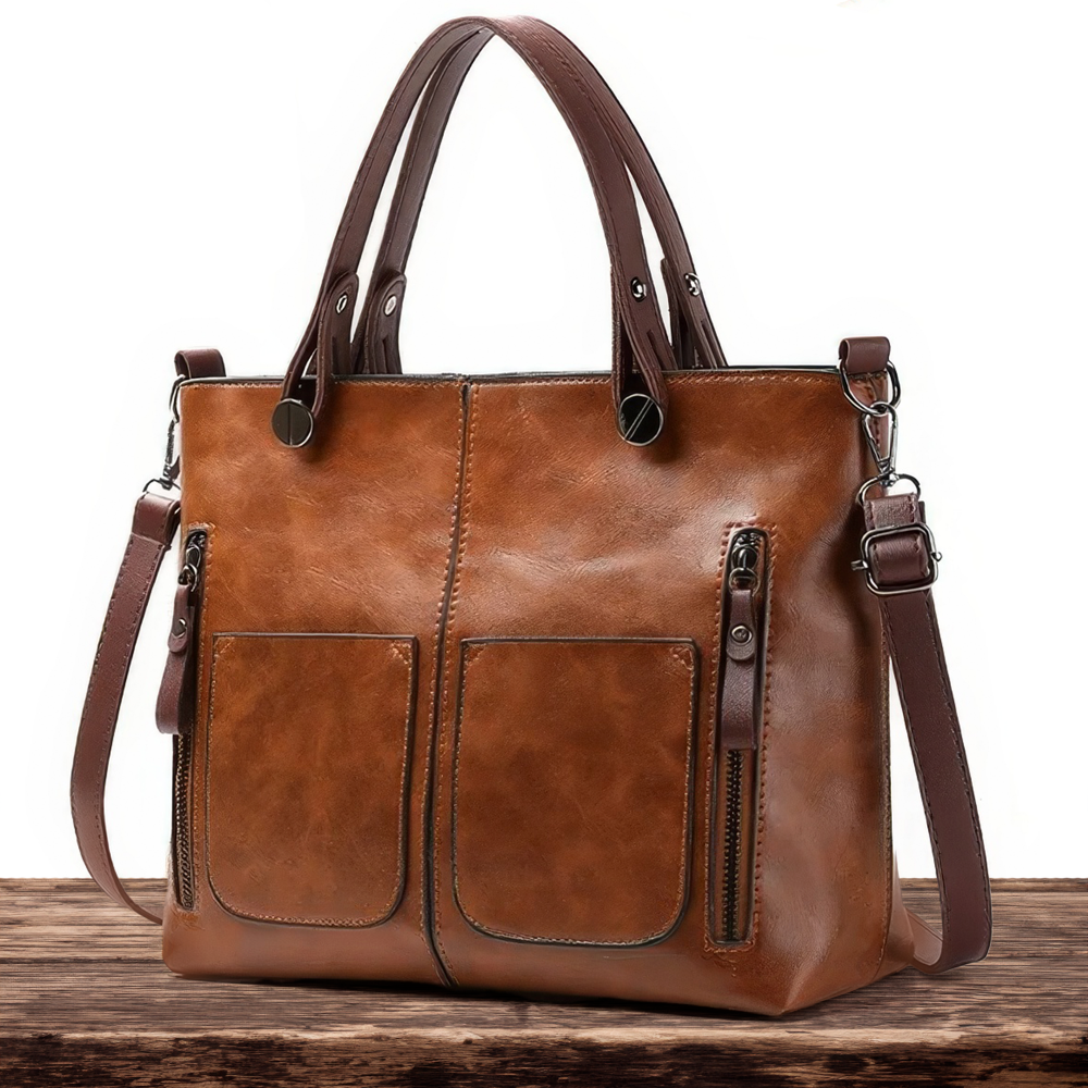Nancy - Timeless Elegance Leather Shoulder Bag - Maison Léa & Lou