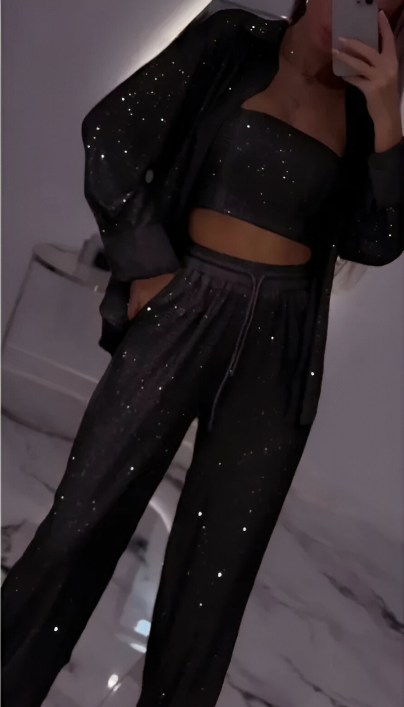 Fioralba | Sequin Lounge Set – Three Piece - Maison Léa & Lou