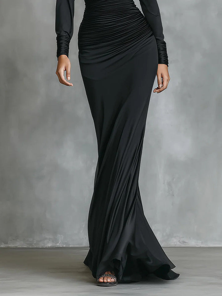 Imme | Satin Ruched Mermaid Dress - Maison Léa &amp; Lou