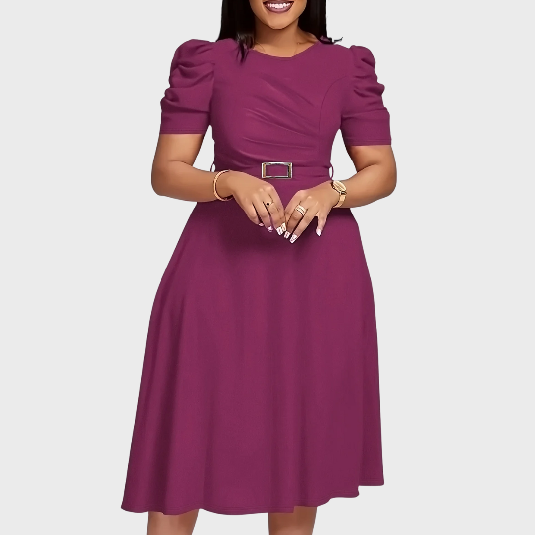 Harriet Bloom | Soft-Touch Ruched Midi Dress - Maison Léa &amp; Lou