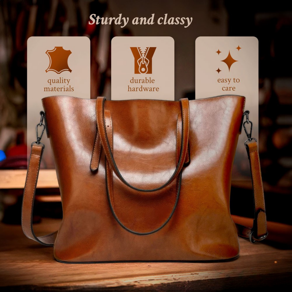 Jane - Timeless Vintage Leather Handbag - Maison Léa & Lou