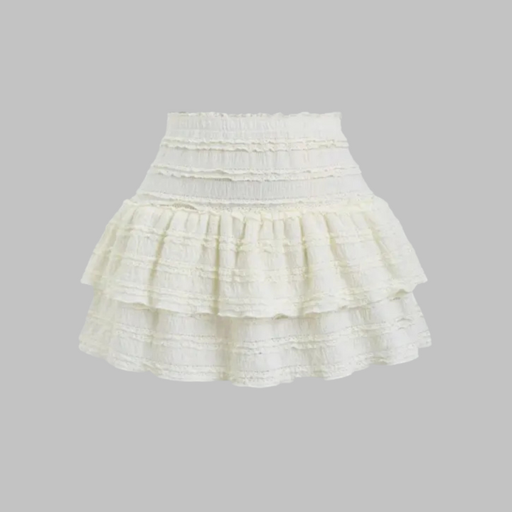 MATHA™ - Chic Layered Ruffle Hem Skort