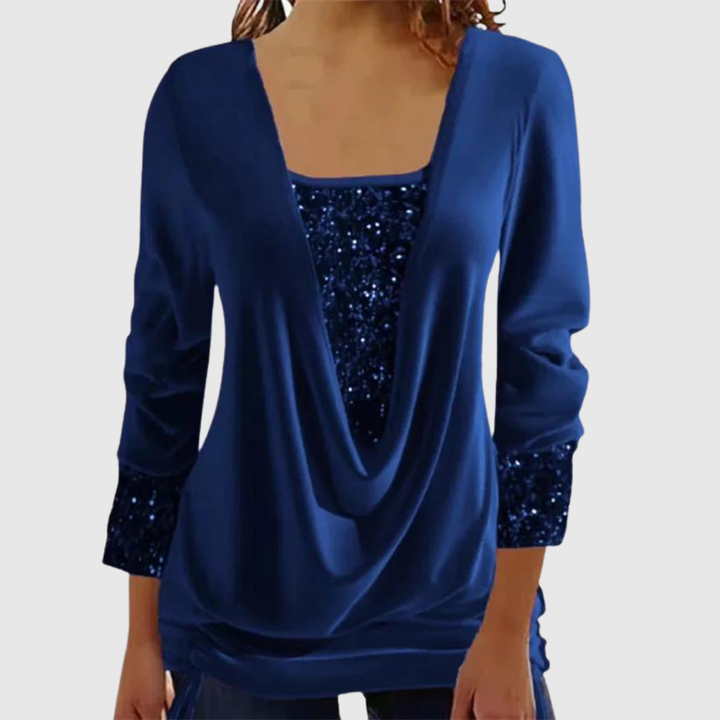 Odeline | Modern Sequin Layer Blouse - Maison Léa &amp; Lou