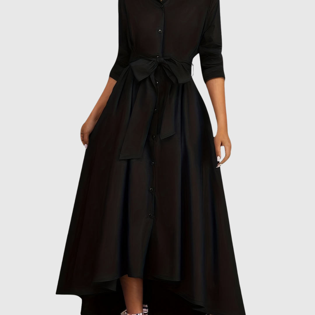 Livienne | Elegant Button-Front Maxi Dress - Maison Léa &amp; Lou