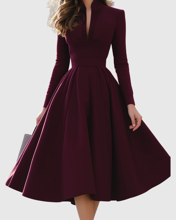 Avelina - V-Neck Midi Dress - Maison Léa &amp; Lou