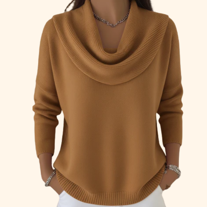 Darcy | Draped Cowl-Neck Sweater - Maison Léa & Lou
