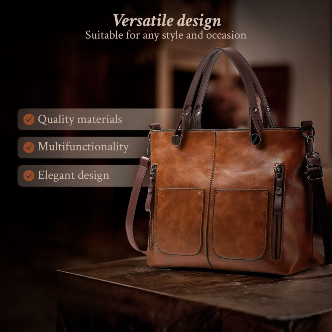 Nancy - Timeless Elegance Leather Shoulder Bag - Maison Léa &amp; Lou