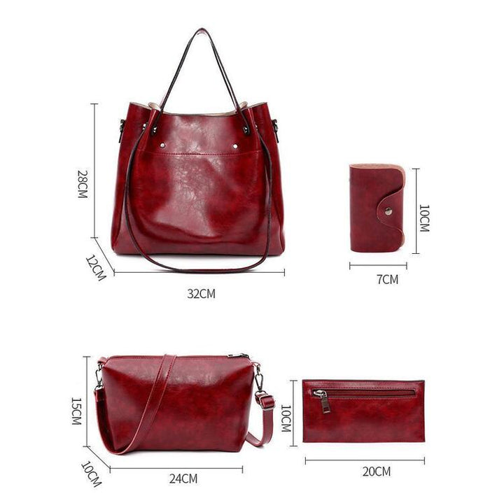 Riley - Vintage Soft 4-Piece Leather Bag Set - Maison Léa &amp; Lou