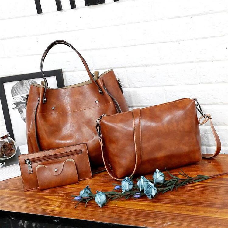 Riley - Vintage Soft 4-Piece Leather Bag Set - Maison Léa & Lou