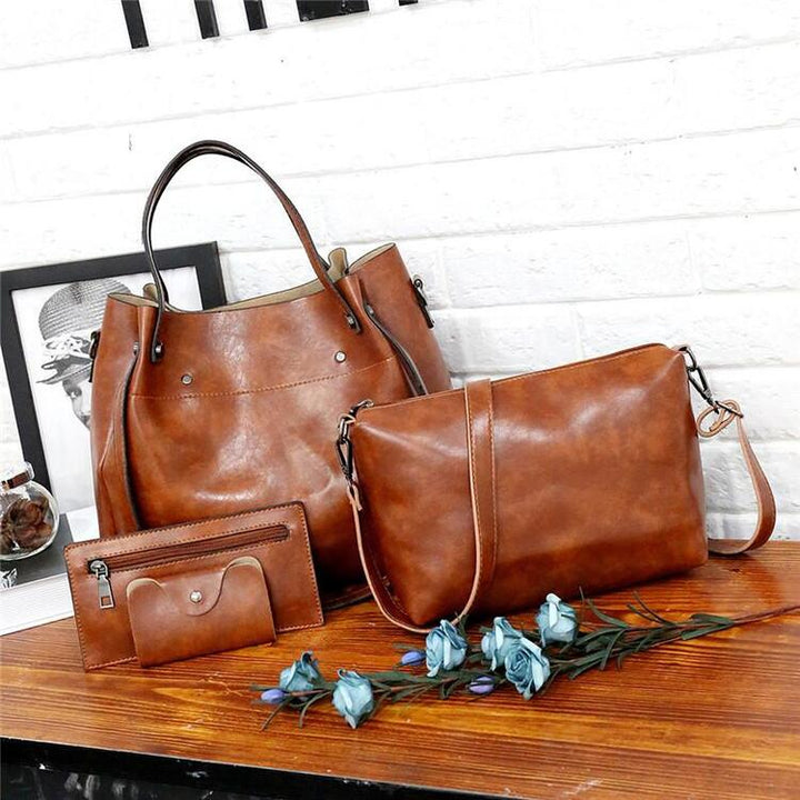 Riley - Vintage Soft 4-Piece Leather Bag Set - Maison Léa &amp; Lou
