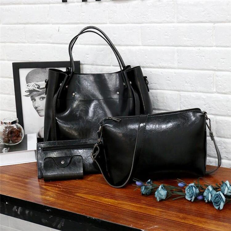 Riley - Vintage Soft 4-Piece Leather Bag Set - Maison Léa &amp; Lou