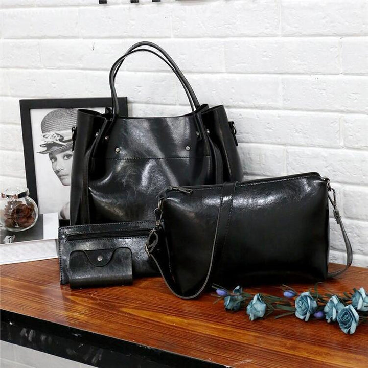 Riley - Vintage Soft 4-Piece Leather Bag Set - Maison Léa &amp; Lou