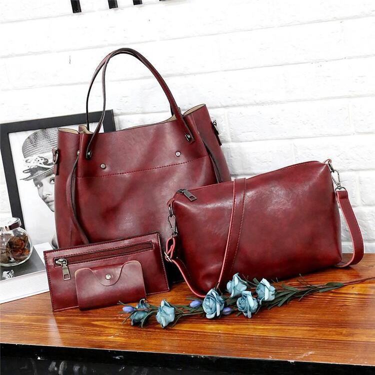 Riley - Vintage Soft 4-Piece Leather Bag Set - Maison Léa &amp; Lou