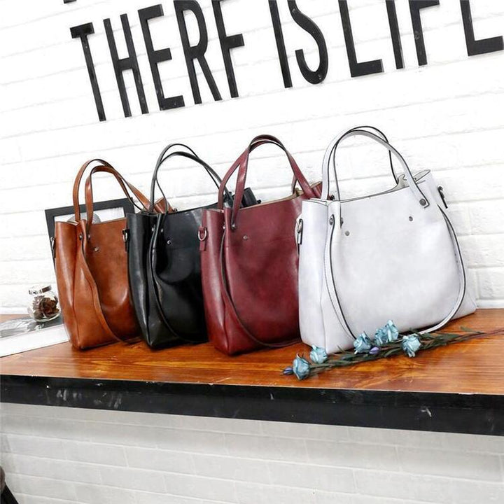 Riley - Vintage Soft 4-Piece Leather Bag Set - Maison Léa &amp; Lou