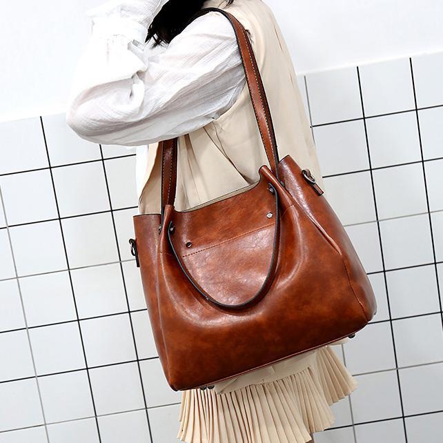 Riley - Vintage Soft 4-Piece Leather Bag Set - Maison Léa &amp; Lou