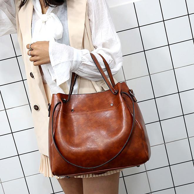 Riley - Vintage Soft 4-Piece Leather Bag Set - Maison Léa &amp; Lou