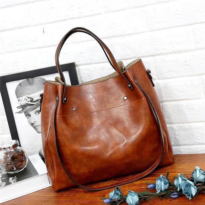 Riley - Vintage Soft 4-Piece Leather Bag Set - Maison Léa &amp; Lou