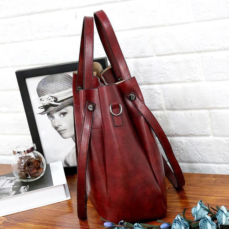 Riley - Vintage Soft 4-Piece Leather Bag Set - Maison Léa &amp; Lou
