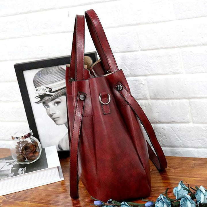 Riley - Vintage Soft 4-Piece Leather Bag Set - Maison Léa &amp; Lou