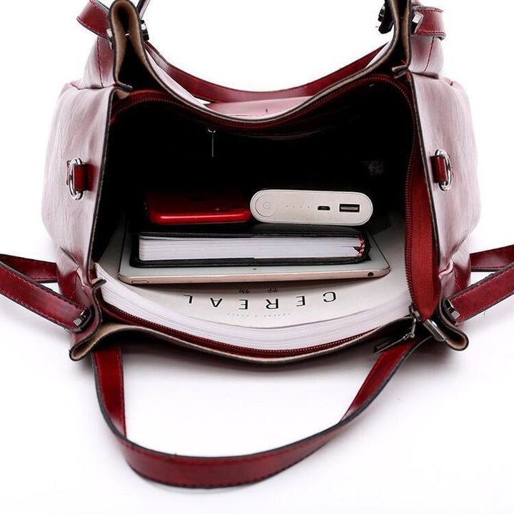 Riley - Vintage Soft 4-Piece Leather Bag Set - Maison Léa &amp; Lou