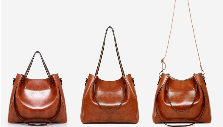 Riley - Vintage Soft 4-Piece Leather Bag Set - Maison Léa &amp; Lou