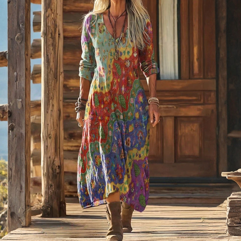 Sandra | Flowing Bohemian Maxi Dress - Maison Léa & Lou