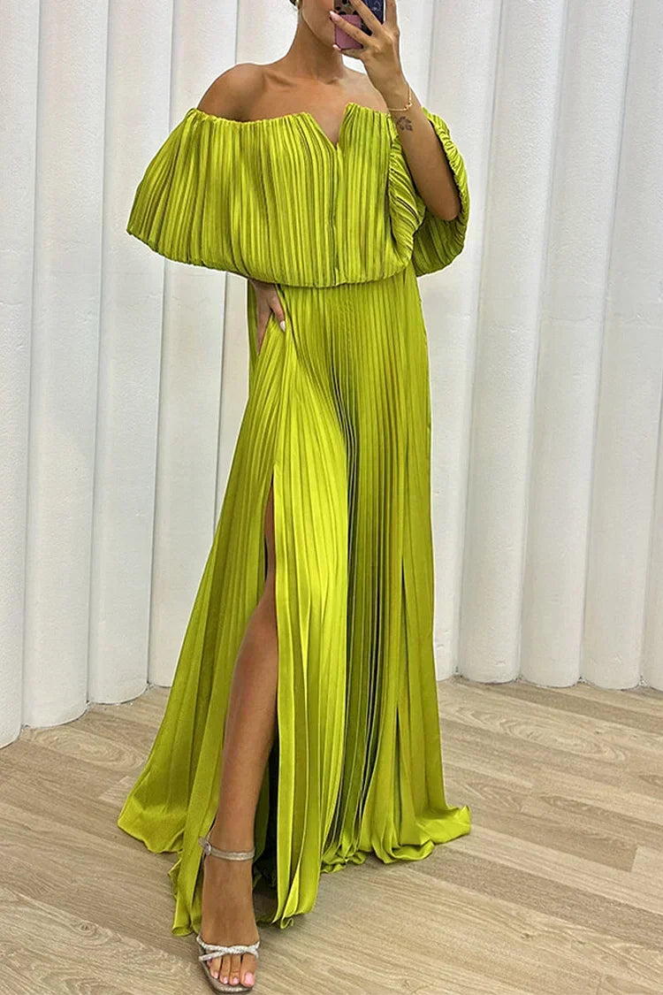 Arabella | Elegant Pleated Maxi Dress - Maison Léa & Lou