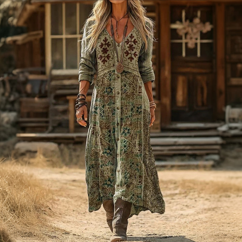 Rosamund | Free-Spirited Ankle-Length Dress - Maison Léa & Lou