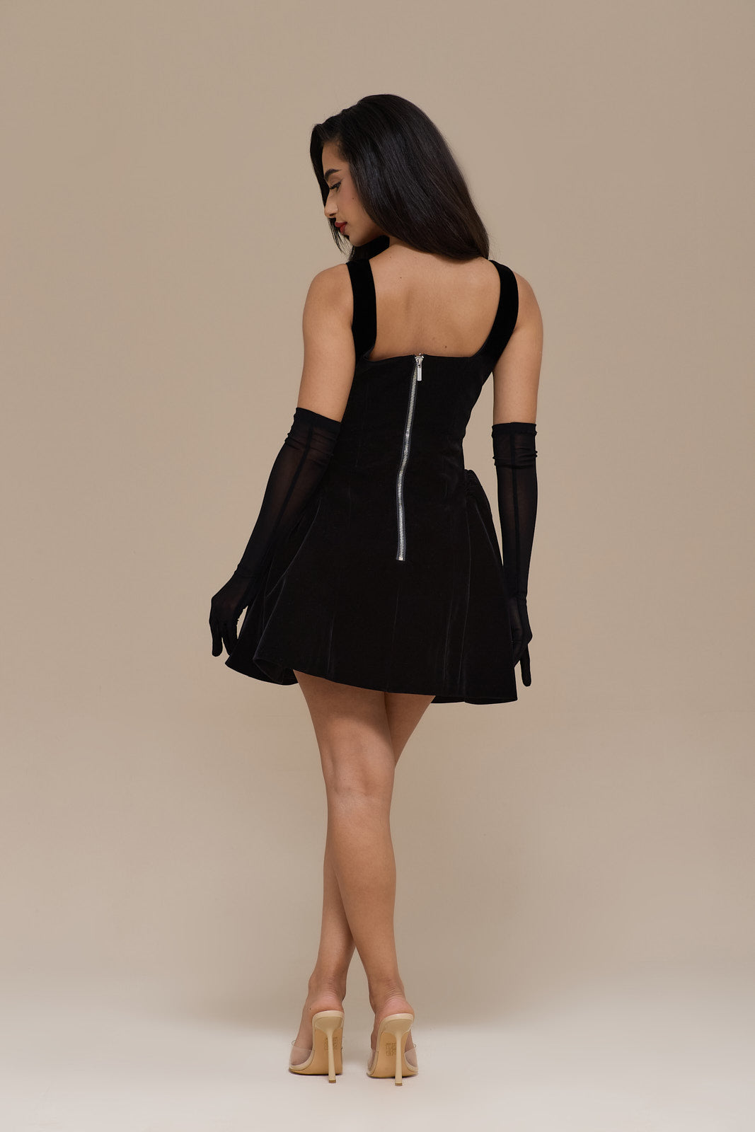 Lucky | Mini Black Velvet Dress - Maison Léa &amp; Lou