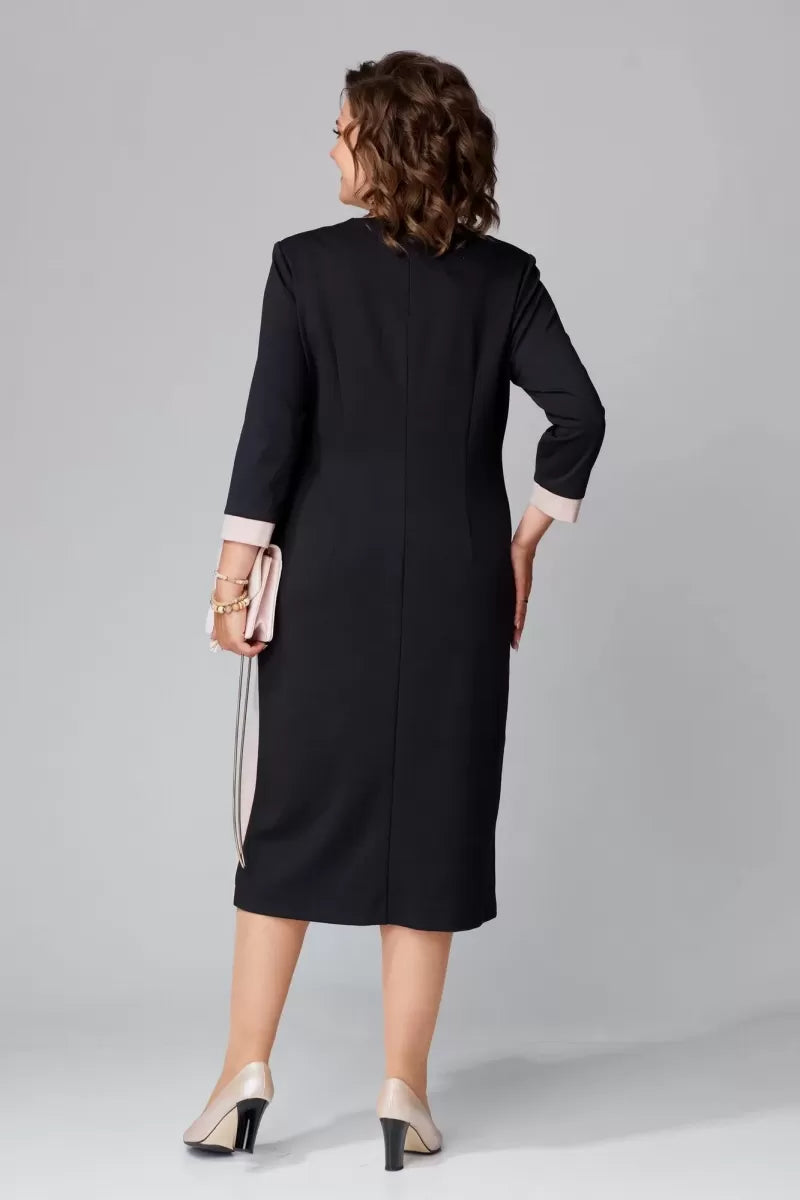 Fenna Grace | Elegant V-Neck Midi Dress - Maison Léa &amp; Lou