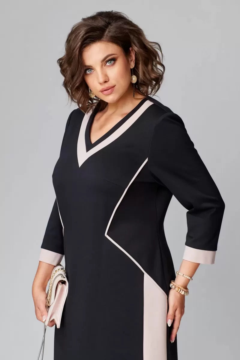 Fenna Grace | Elegant V-Neck Midi Dress - Maison Léa &amp; Lou