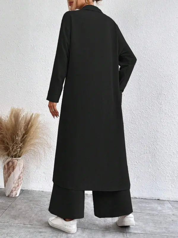 AIMIE™ - Cozy Long Sleeve Top &amp; Wide Leg Trousers Set