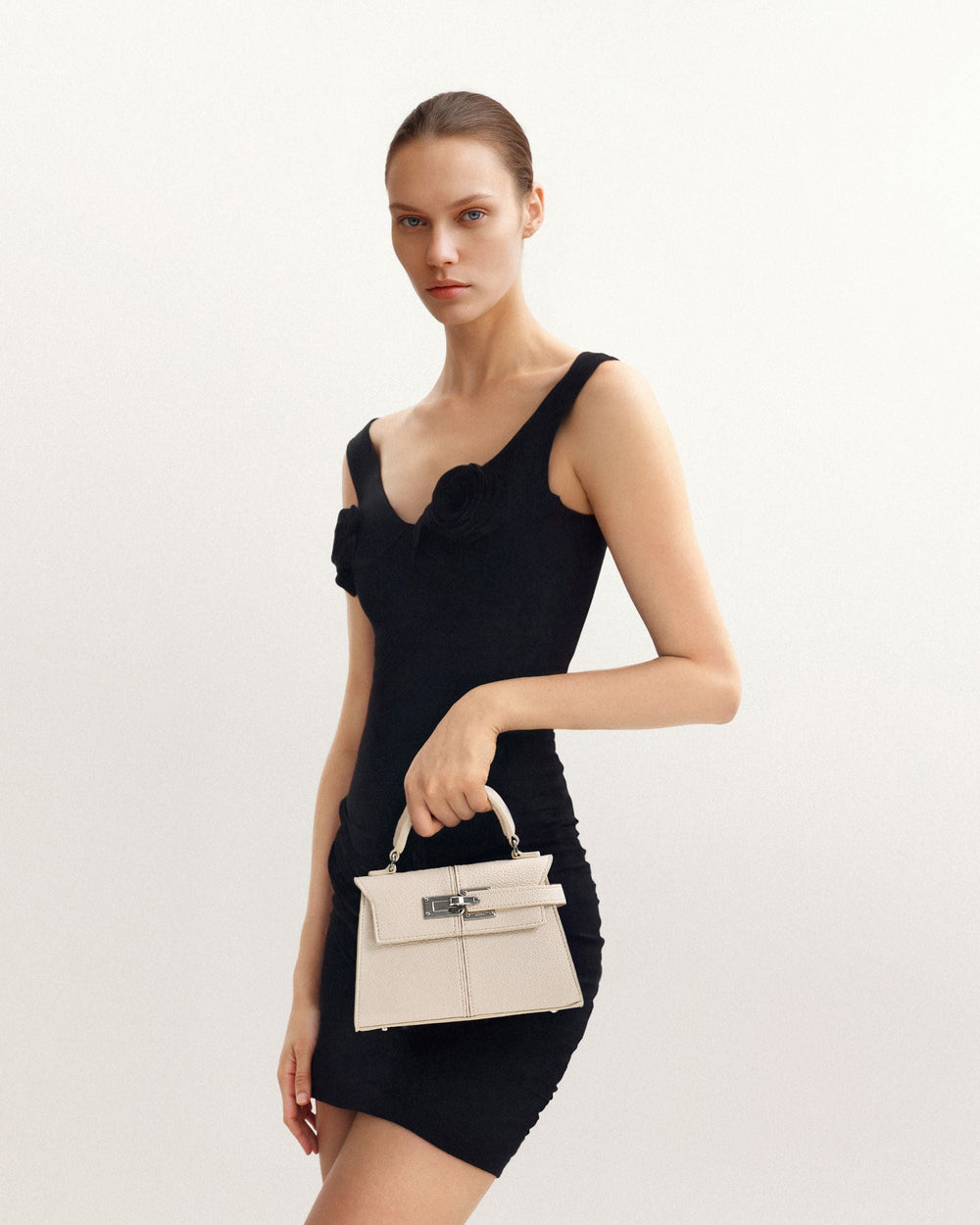 Elise Top Handle Bag - White - Maison Léa & Lou