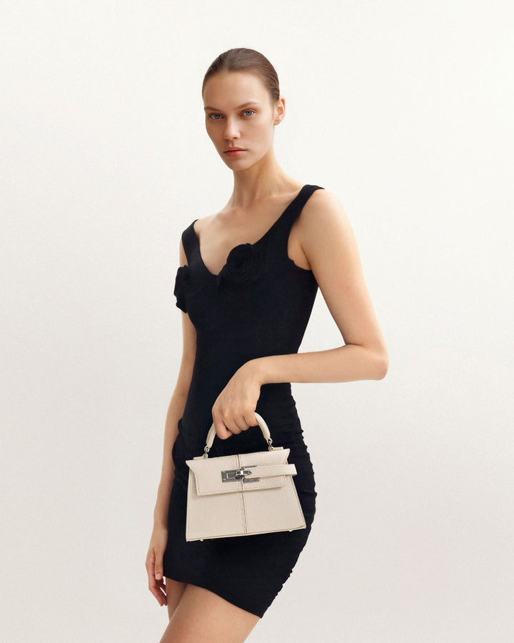 Elise Top Handle Bag - White - Maison Léa &amp; Lou