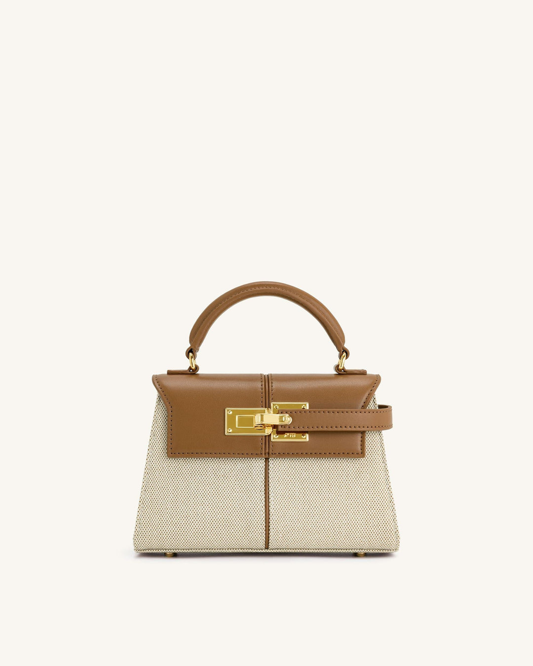 Elise Top Handle Bag - Brown Canvas - Maison Léa & Lou