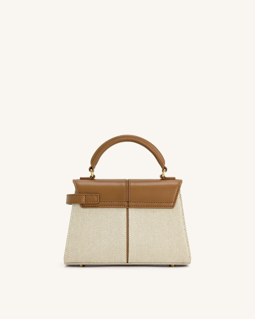 Elise Top Handle Bag - Brown Canvas - Maison Léa &amp; Lou