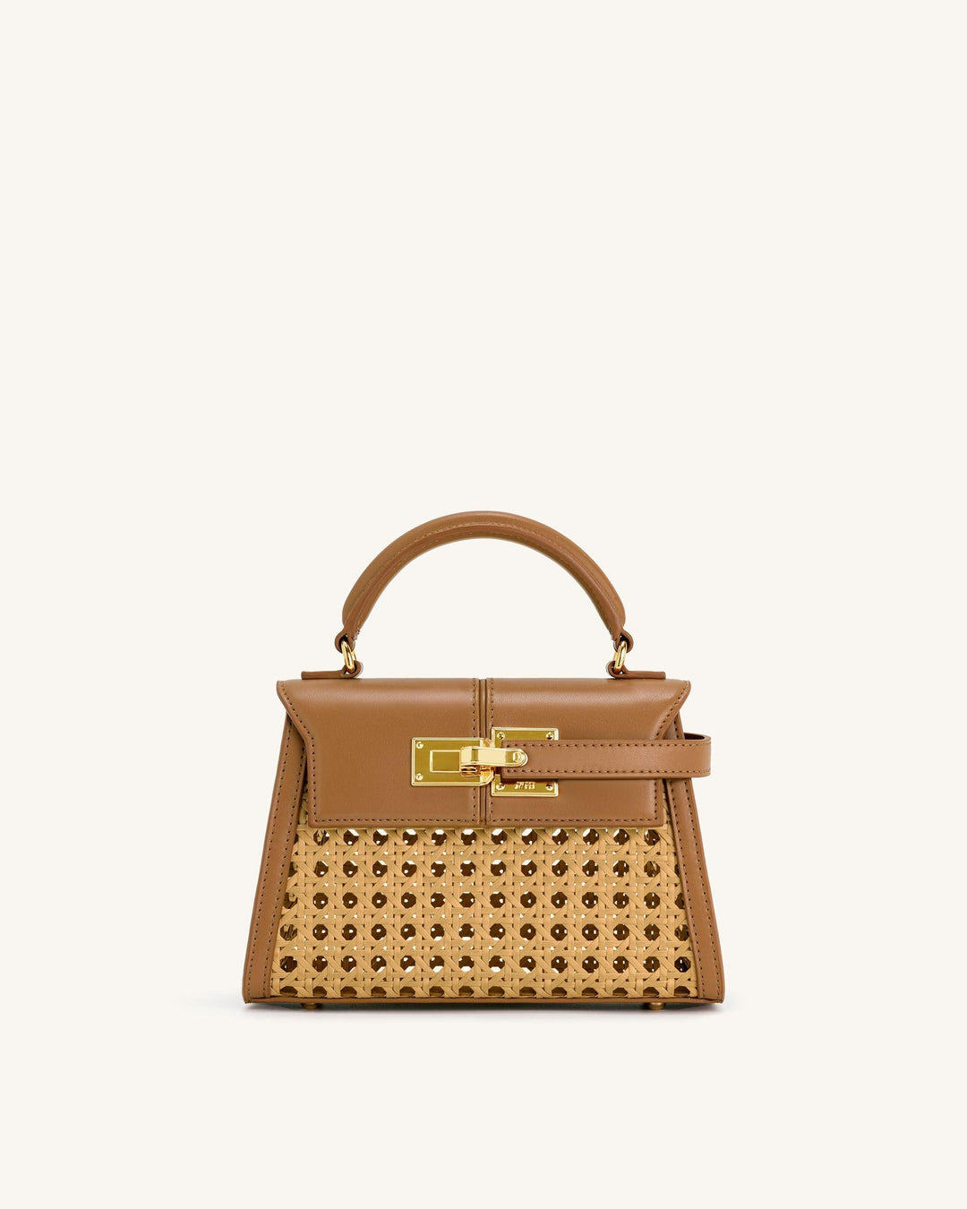 Elise Woven Top Handle Bag - Brown - Maison Léa & Lou