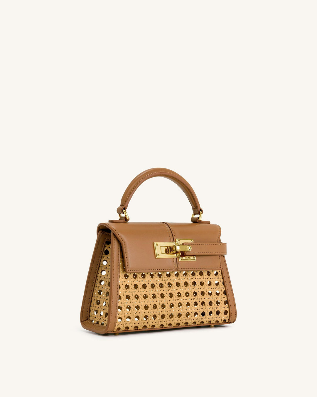 Elise Woven Top Handle Bag - Brown - Maison Léa &amp; Lou